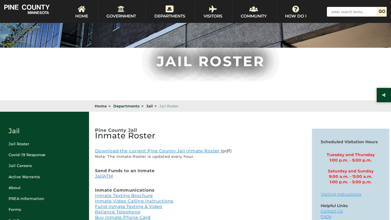 Jail Roster - Welcome to Pine County, MN