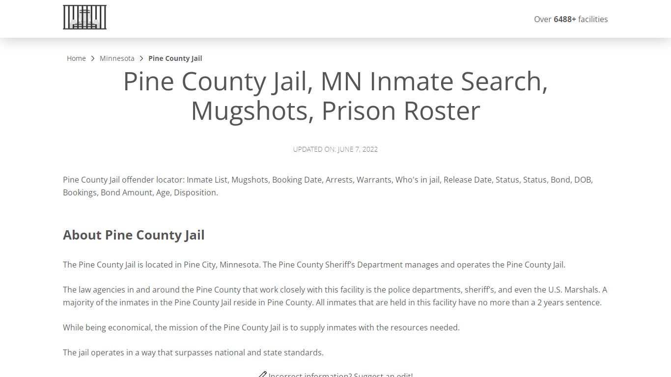 Pine County Jail, MN Inmate Search, Mugshots, Prison Roster